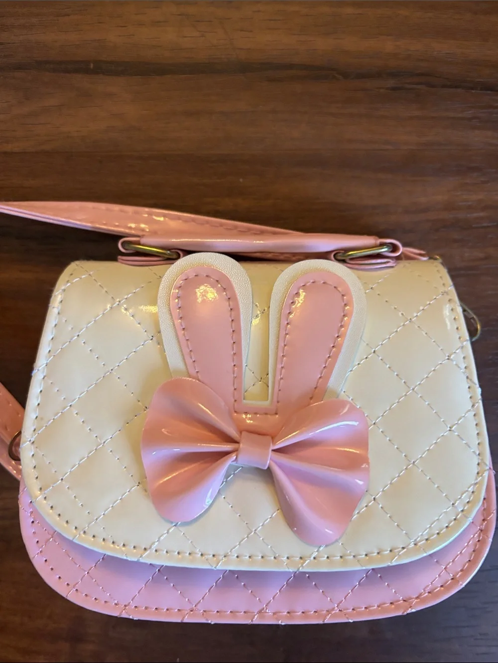 Cute Pink & Cream Bunny Crossbody Bag